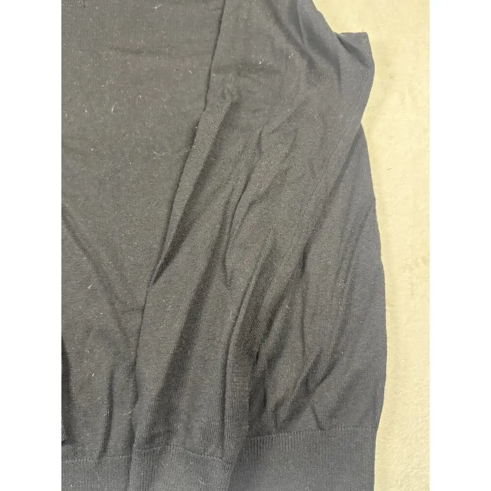 Banana Republic Extra Fine Merino Wool V Neck Sweater Men’s Large Black